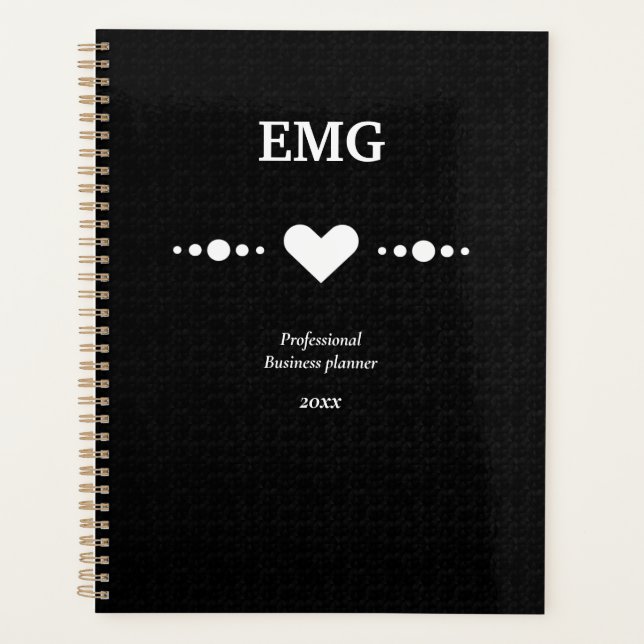 Personnalisé Monogramme noir blanc affaires (Devant)