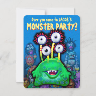 Personnalisé Monster Halloween invitation de la fê