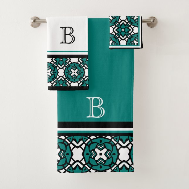 Personnalisé noir blanc Turquoise vert Oriental Mo (En situation)
