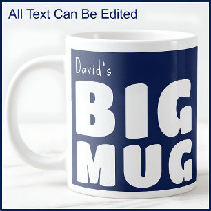 Personnalisé Nom Big Mug Navy Blue C41 Fun Novelty