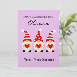 Personnalisé Nom Carte Gnomes de la Saint-Valentin