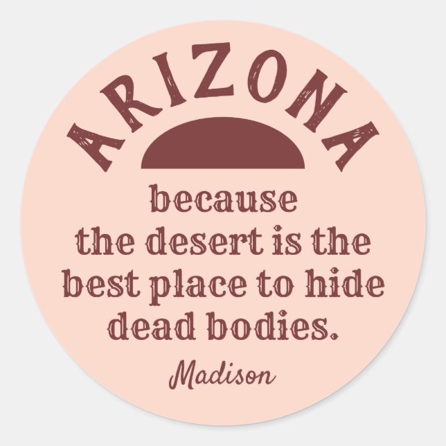 Personnalisé nom drôle stickers ARIZONA (Devant)