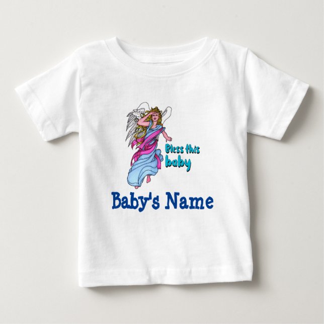 Personnalisé (Nom du bébé) T-shirt Bless the Baby (Devant)