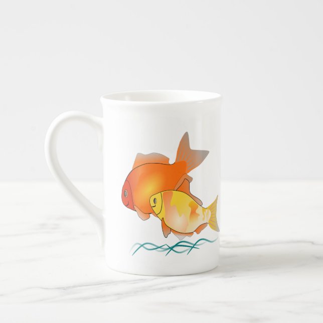 Personnalisé Nom Goldfish Café Mug (Gauche)