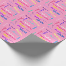 Personnalisé Nom Joyeux Anniversaire Papier Cadeau