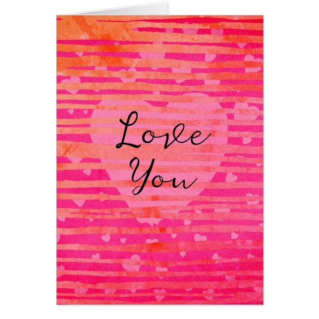 Personnalisé Nom Pink Hearts Carte Saint-Valentin (Devant)