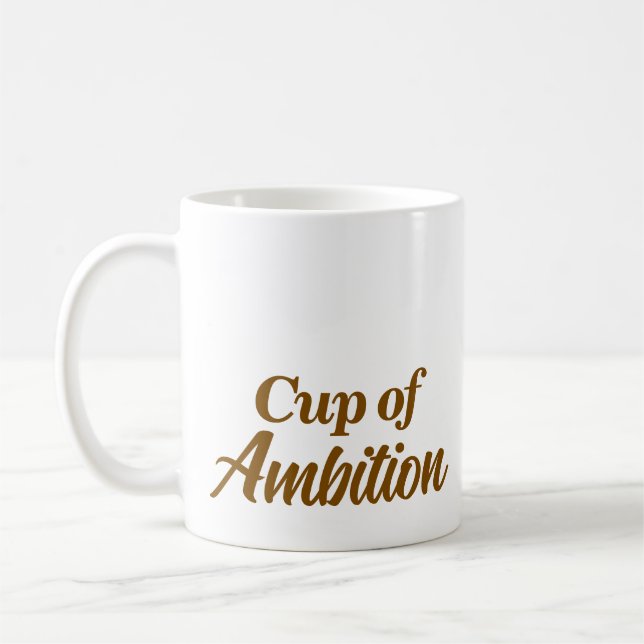 Personnalisé Nom Stylish Modern Cup Mug d'Ambition (Gauche)