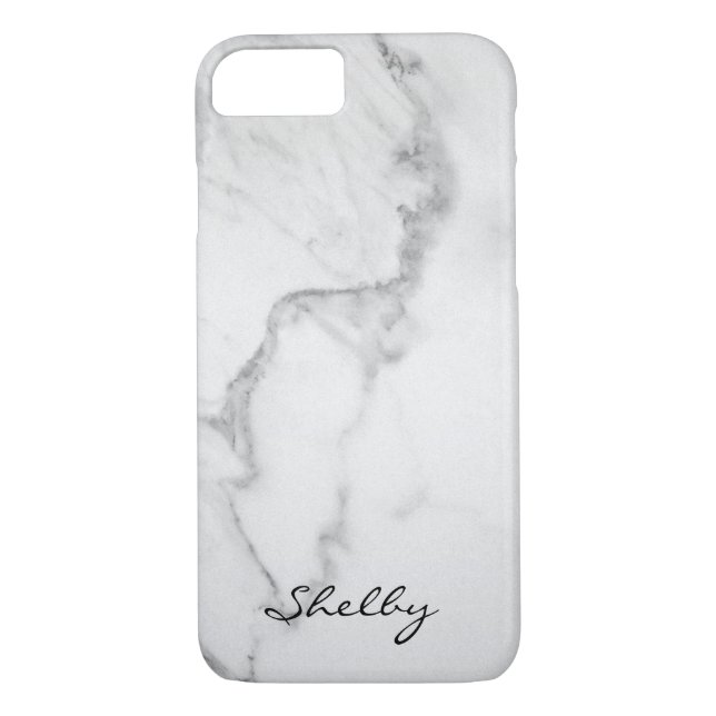 Personnalisé nommé Carrara Marble iPhone 7 Coque (Dos)