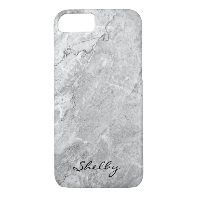 Personnalisé nommé gris granite iPhone 7 Coque (Dos)