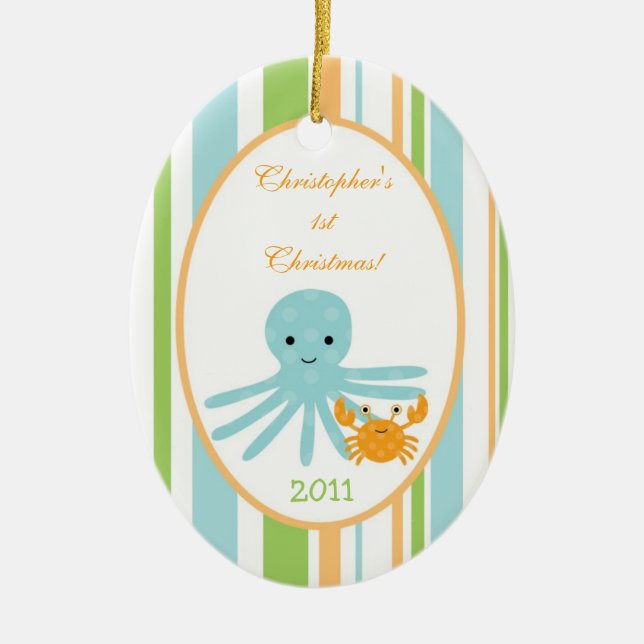 Personnalisé Ornement Personnalisé Striped Ocean S (Devant)