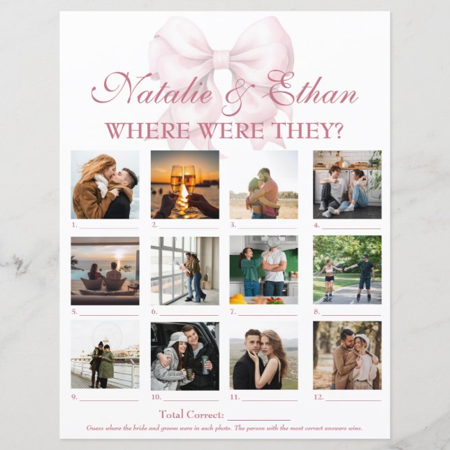 Personnalisé Où Étaient-Ils Photo Fête des mariées (Devant)