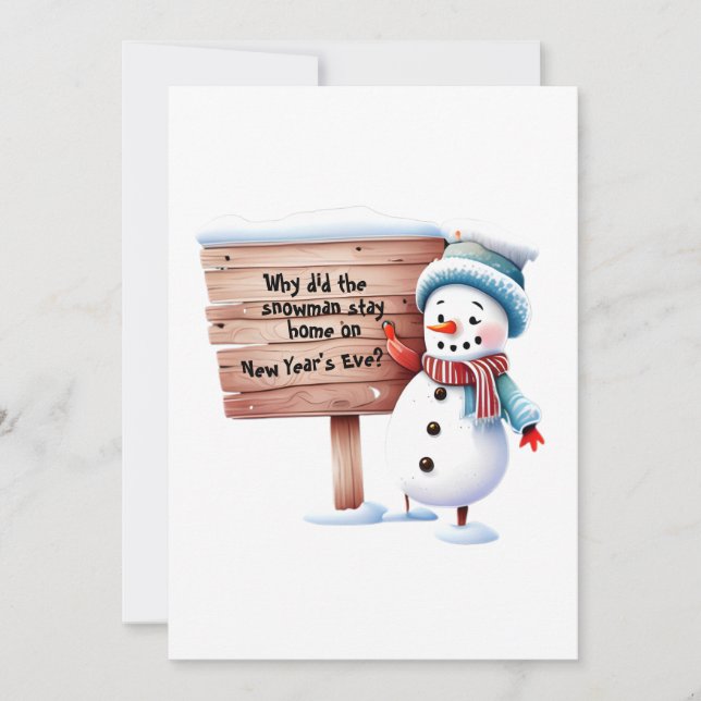 Personnalisé Papa Joke Fun Snowman Carte de Nouvel (Devant)