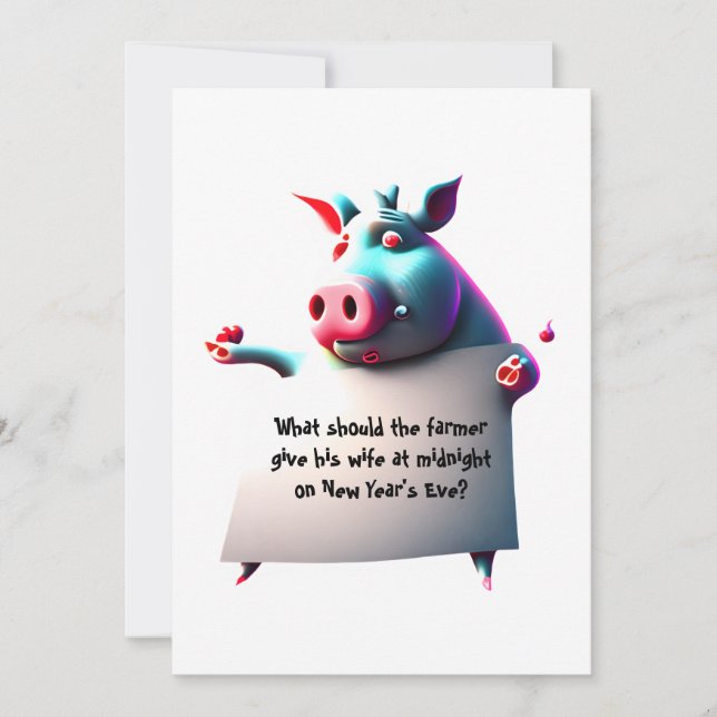 Personnalisé Papa Joke Funny Pig Carte de Nouvel A (Devant)
