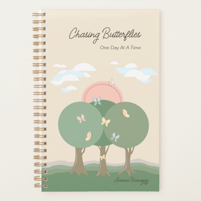 Personnalisé Pastel Moderne Boho Papillon Planner (Devant)