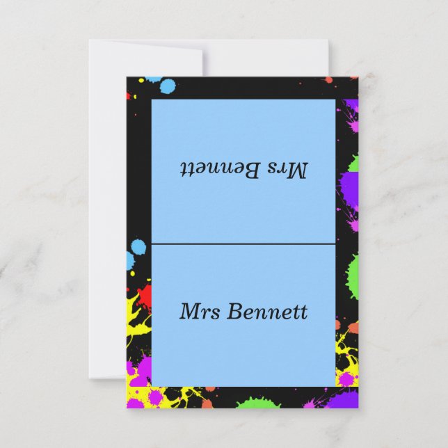 Personnalisé, Peinture néon, Table, Cartes d'escor (Devant)