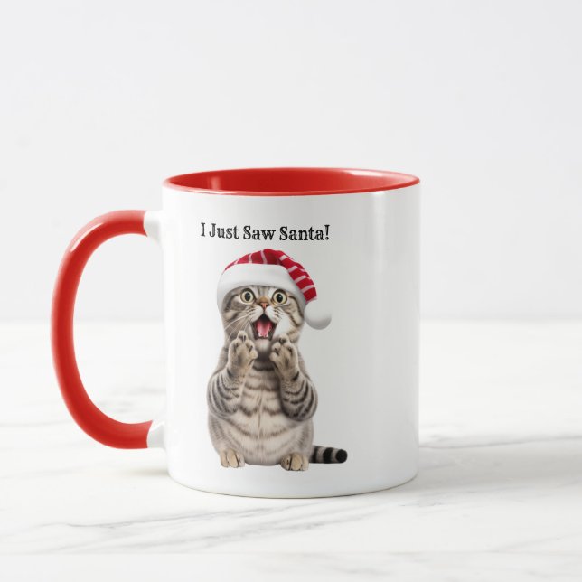 Personnalisé Per Lover Chat de Noël Mug (Gauche)