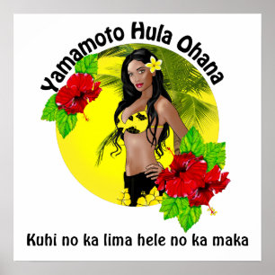 Personnalisé Pour Yamamoto Hula Ohana Poster 2