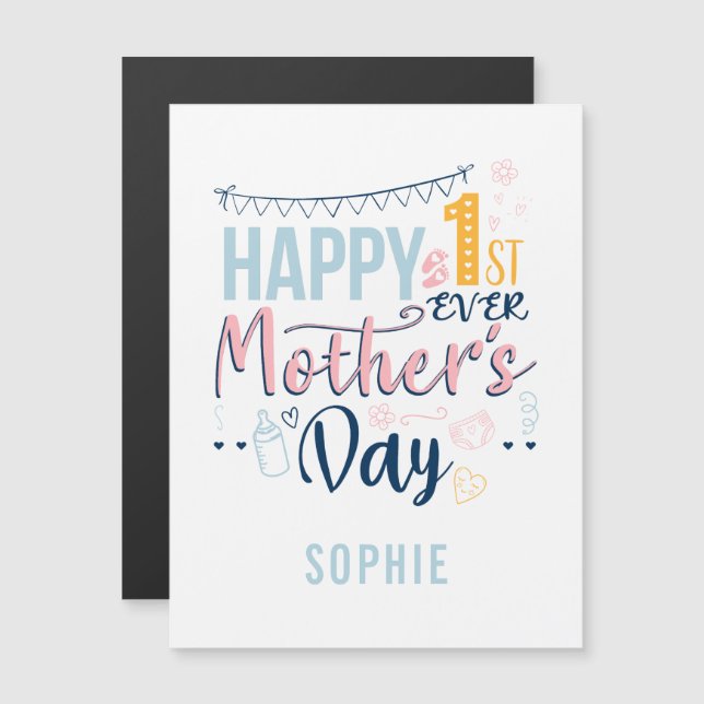 Personnalisé Premier jamais mère jour 1ère maman (Devant / Derrière)