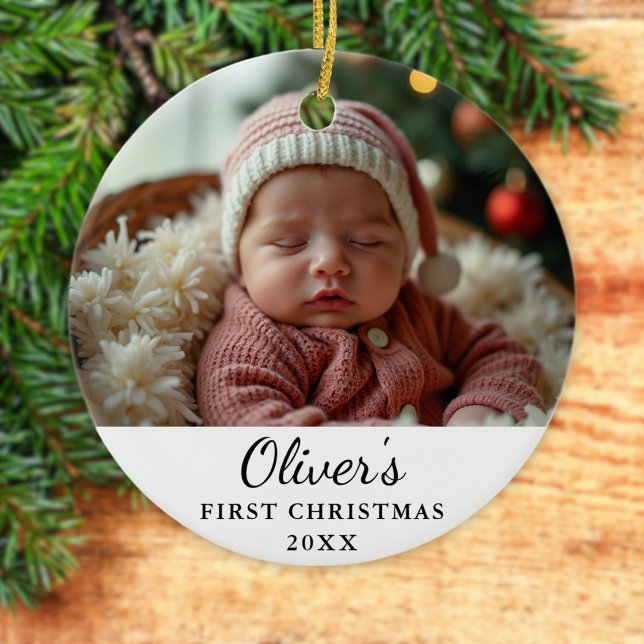 Personnalisé Premier Noël Bébé Ornement photo (Créateur téléchargé)
