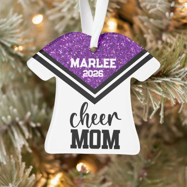Personnalisé Purple & Black Cheer Ornament (Arbre)