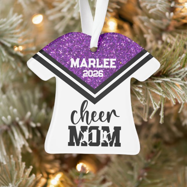Personnalisé Purple & Black Cheer Ornament (Arbre)