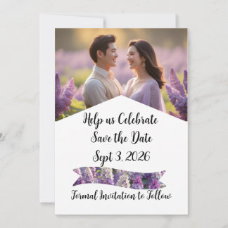 Personnalisé Purple Lilac Enregistrer La Date