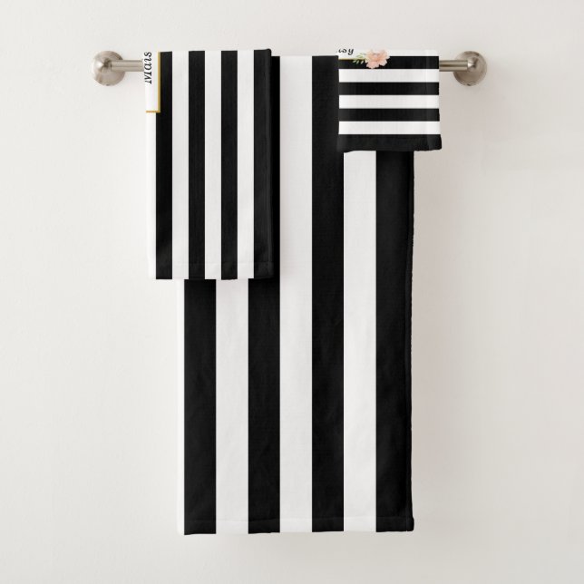 Personnalisé rayé noir et blanc (En situation)