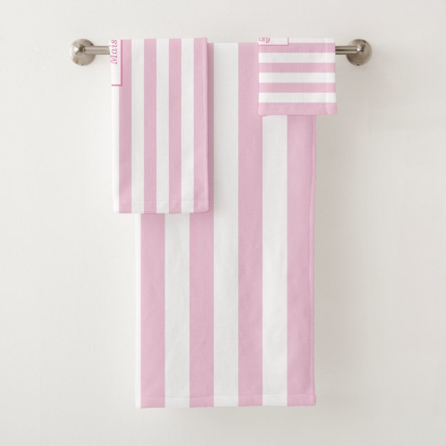 Personnalisé rayé rose et blanc (En situation)
