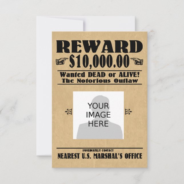 Personnalisé Recherché mort ou vivant (Devant)