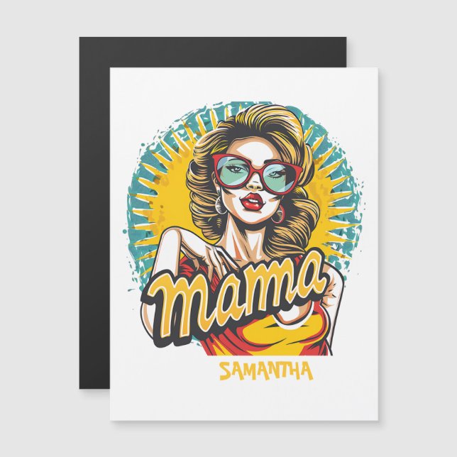 Personnalisé Retro Mama Pop Art (17) (Devant / Derrière)
