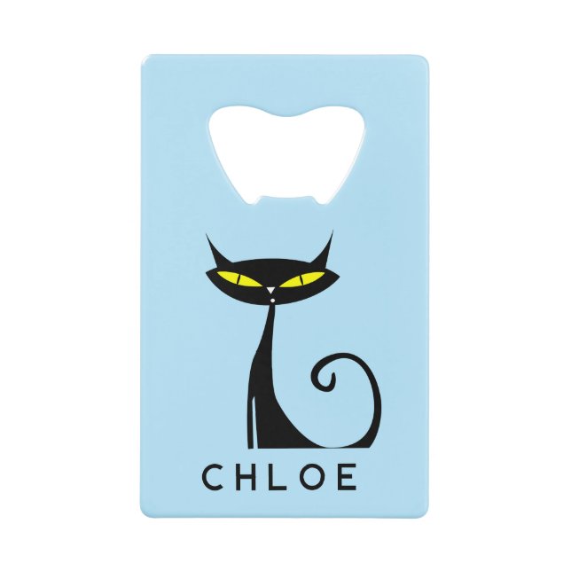 Personnalisé Retro Mid Century moderne Chat noir a (Devant)