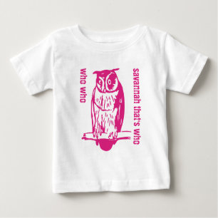 Personnalisé Rose mignon Qui Owl T-shirt