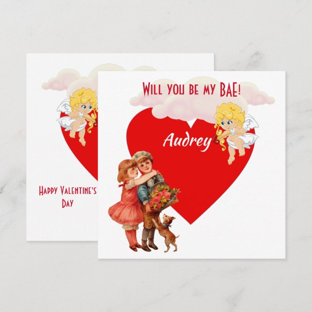 Personnalisé Serez-Vous Mes BAE Cupides Nuages D'A (Devant / Derrière)