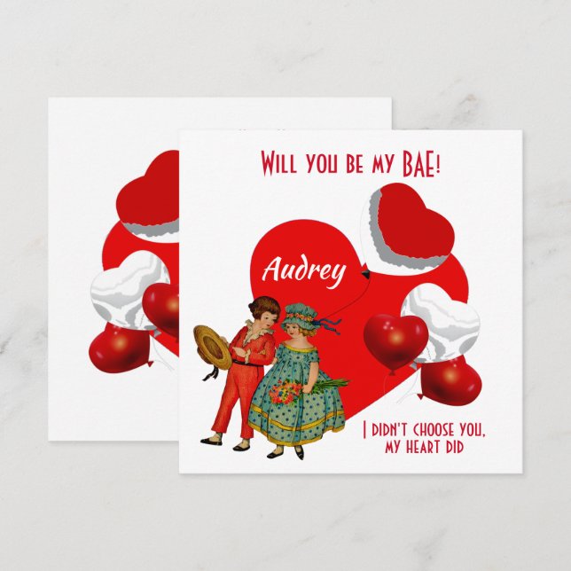 Personnalisé Serez-Vous Mes BAE Girl Boy Bloons (Devant / Derrière)