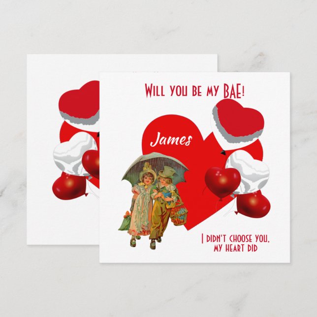 Personnalisé Serez-Vous Mes BAE Girl Boy Bloons (Devant / Derrière)