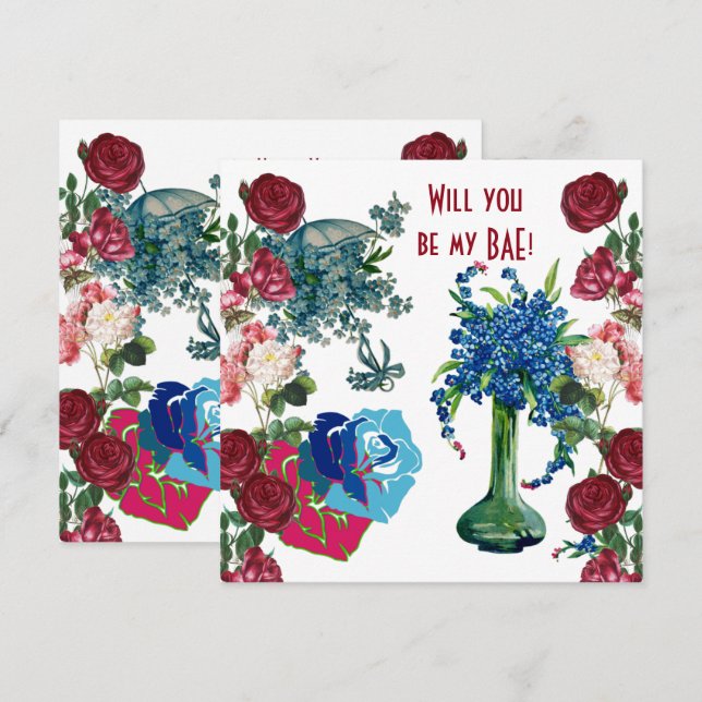 Personnalisé Serez-Vous Mon BAE Vase Rustique Rose (Devant / Derrière)