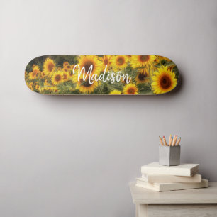 Personnalisé Sunflower Field Photo Skateboard