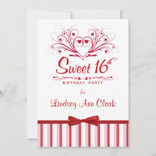 Personnalisé Sweet 16 Anniversaires Invitations (Devant)