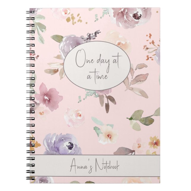 Personnalisé un jour à la fois Carnet floral AA NA (Devant)