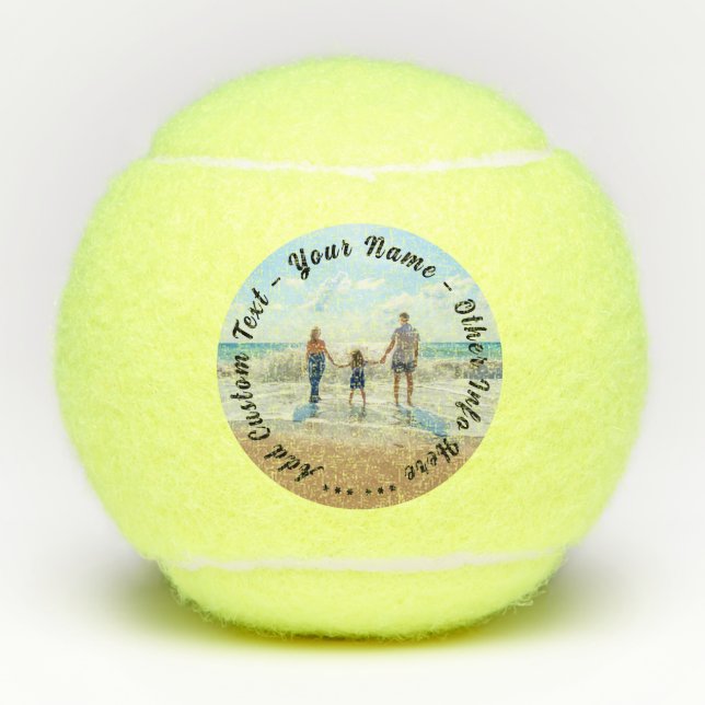Personnalisé Vos balles de tennis photo Texte pers (Devant)