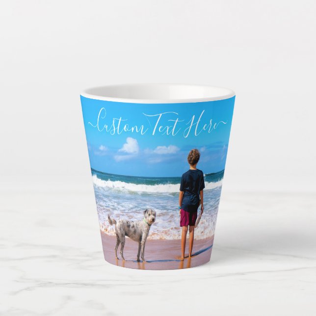 Personnalisé Votre Animal Photo Latte Mug Texte Pe (Devant)