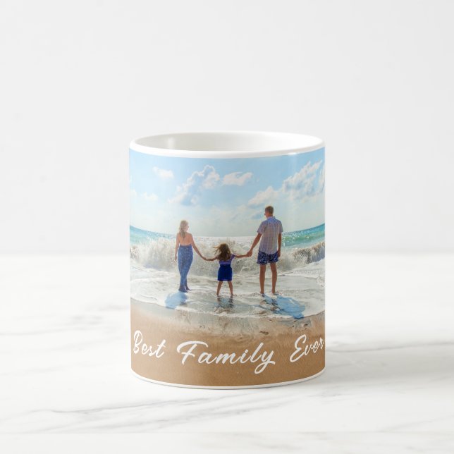 Personnalisé votre famille Photo Café Mug et texte (Centre)