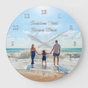 Personnalisé votre horloge murale photo et texte p