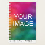 Personnalisé Votre Photo Logo Nom de conception<br><div class="desc">Personnalisé Votre Photo Logo Design Nom Texte Moderne Élégant Modèle Spiral Planner.</div>