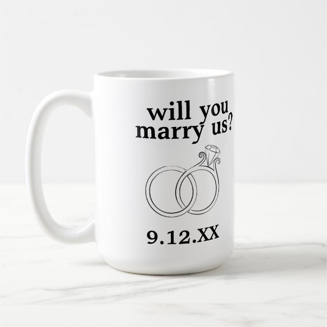 Personnalisé, vous nous épouserez ? Café Mug (Gauche)