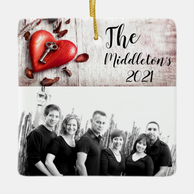 Personnalisé XMAS Ornement Pays Bois Clé de mon (Devant)