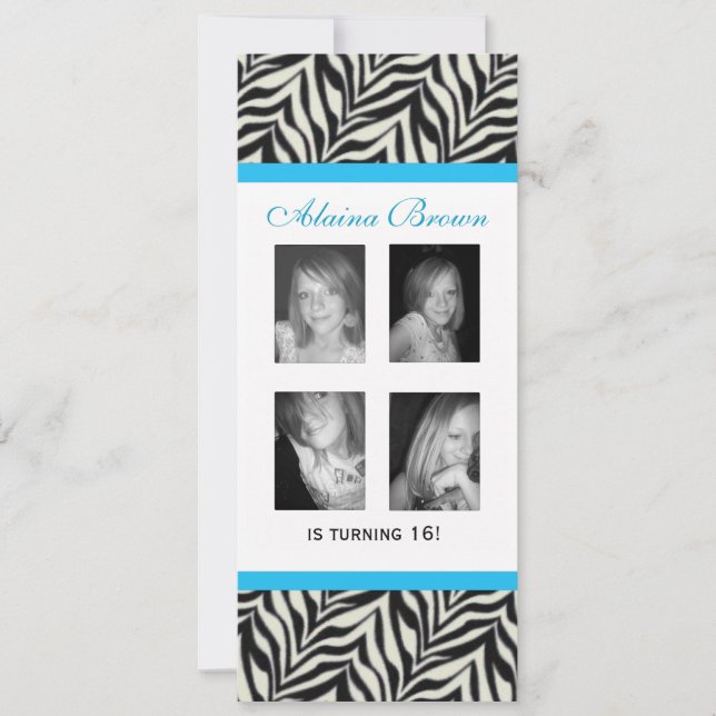 Personnalisé Zebra Imprimer Invitation pour la fêt (Devant)