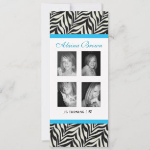 Personnalisé Zebra Imprimer Invitation pour la fêt