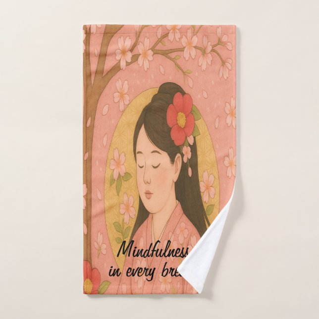 Personnalisé zen méditation Yoga Mindfult rose (Serviette à main)