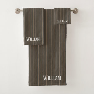 Personnalised brown retro pinstripes